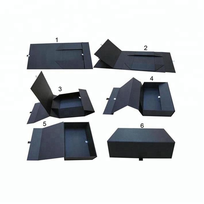 Black Foldable Shoe Clothes Paper Gift Boxes