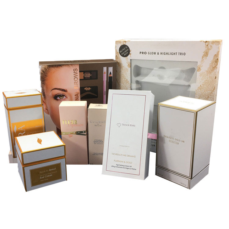 Luxury Logo Printed Paper Cosmetic Packaging Boxes